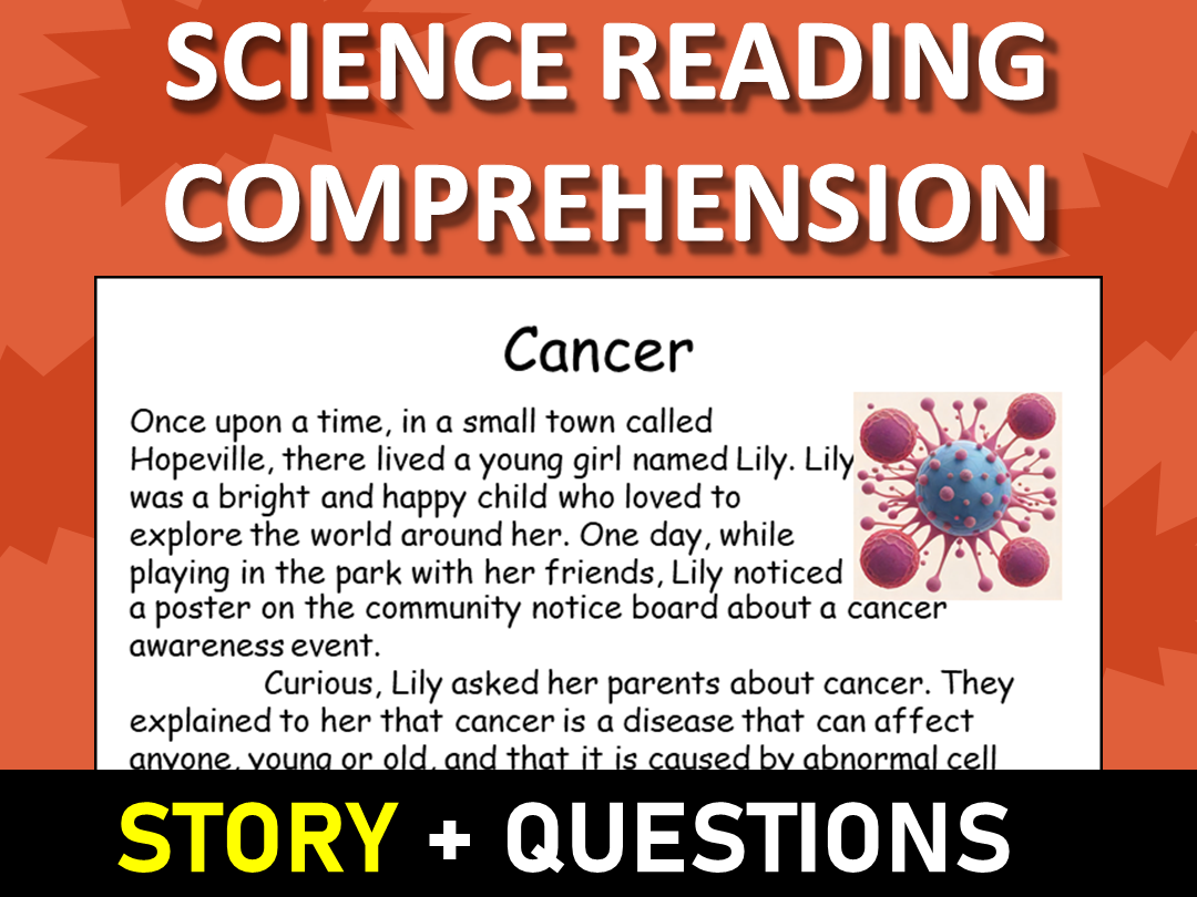 Cancer Reading Science Story Comprehension Questions Worksheet Teaching Resources
