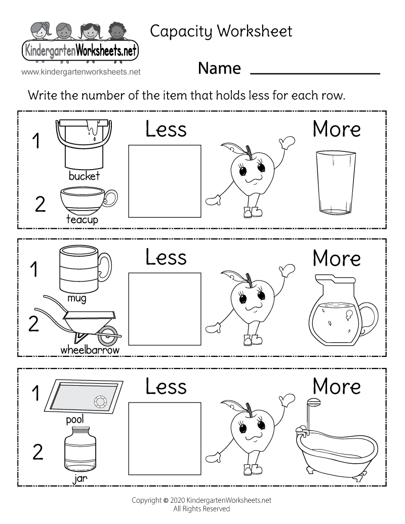 Free Kindergarten Worksheets On Weight