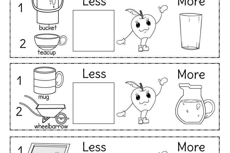 Free Volume Worksheets For Kindergarten