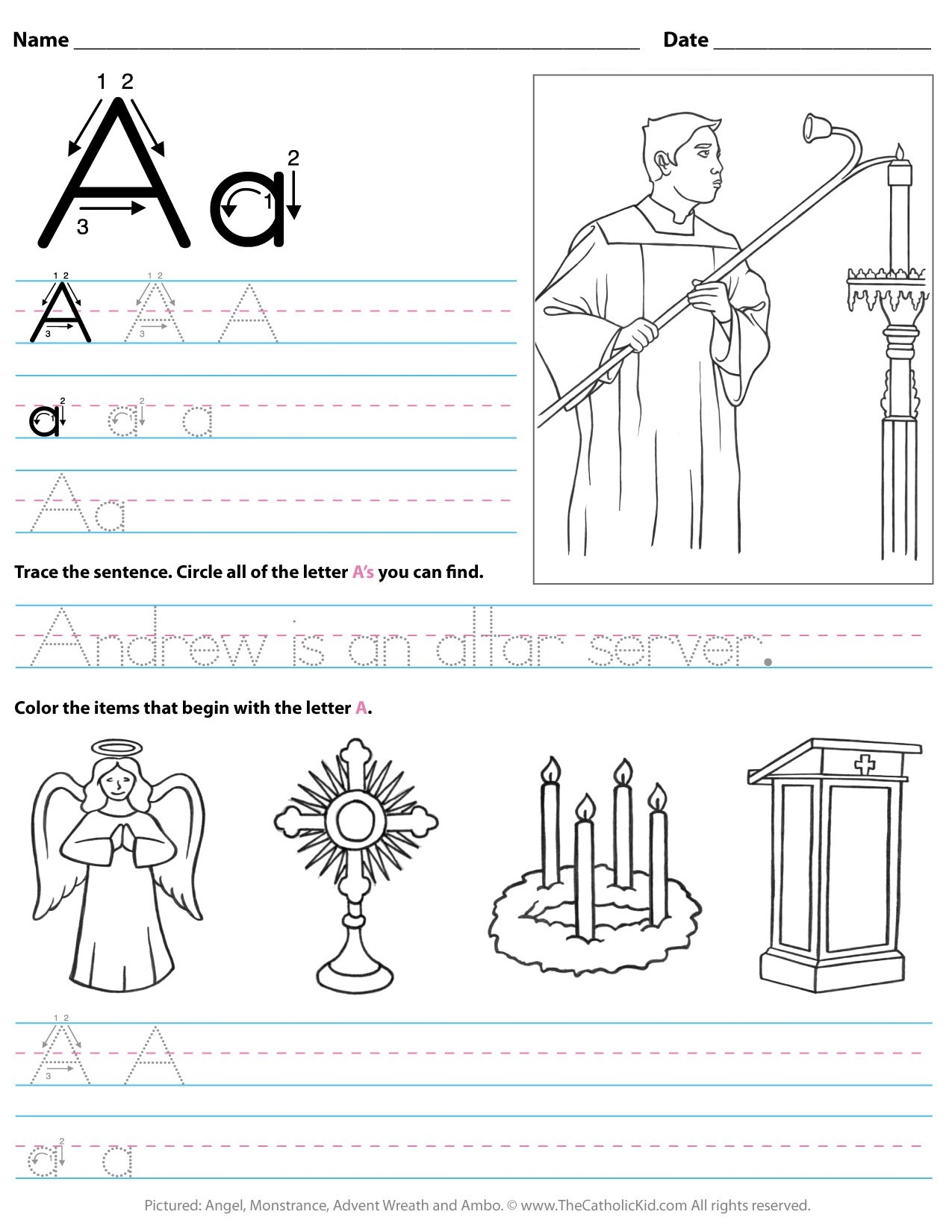 Catholic Alphabet Letter Worksheets U0026 Coloring Pages TheCatholicKid Catholic Alphabet Letter Worksheets U0026 Coloring Pages TheCatholicKid