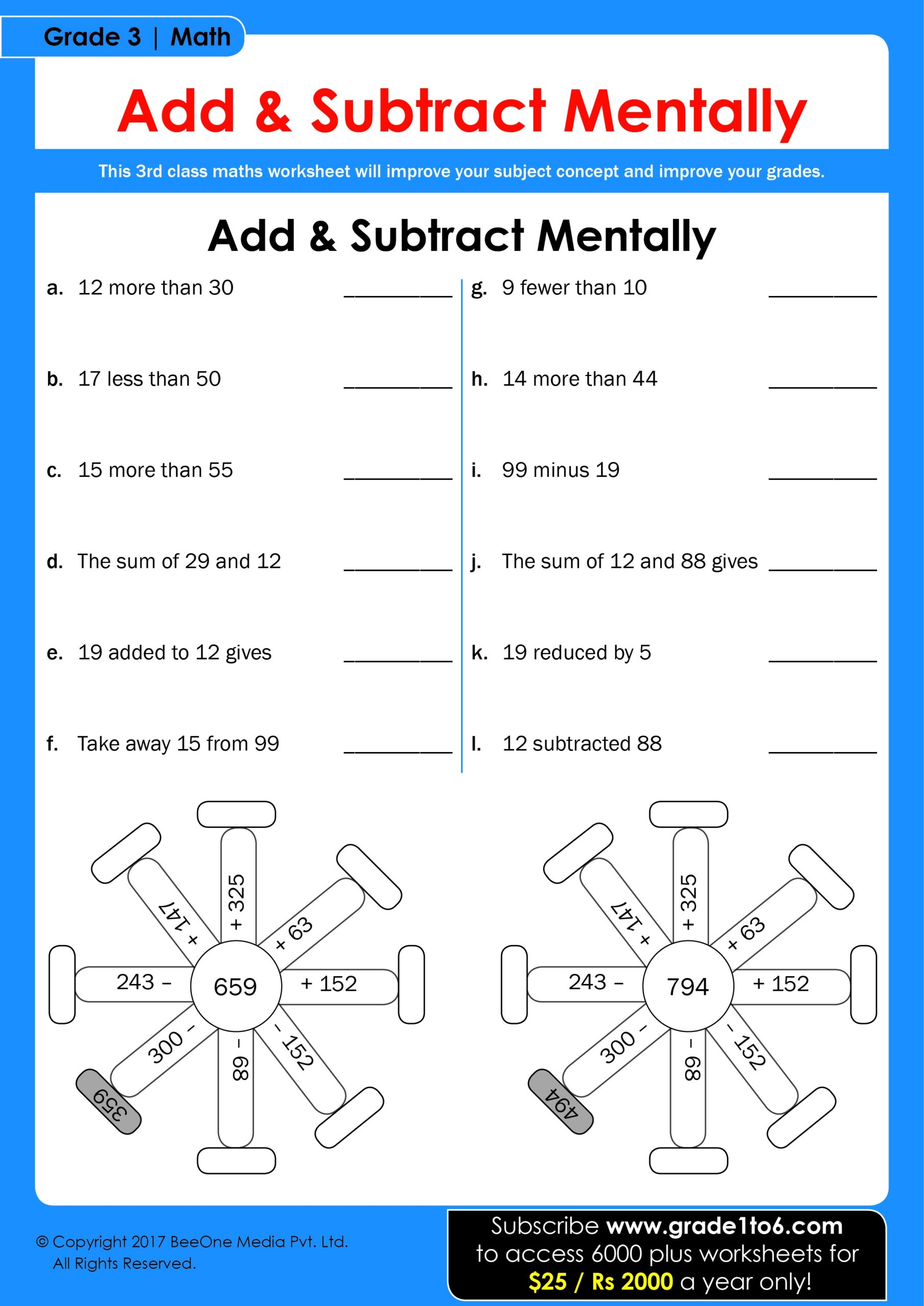 CBSE Class 3 Maths Worksheets Grade1to6 CBSE Class 3 Maths Worksheets Grade1to6