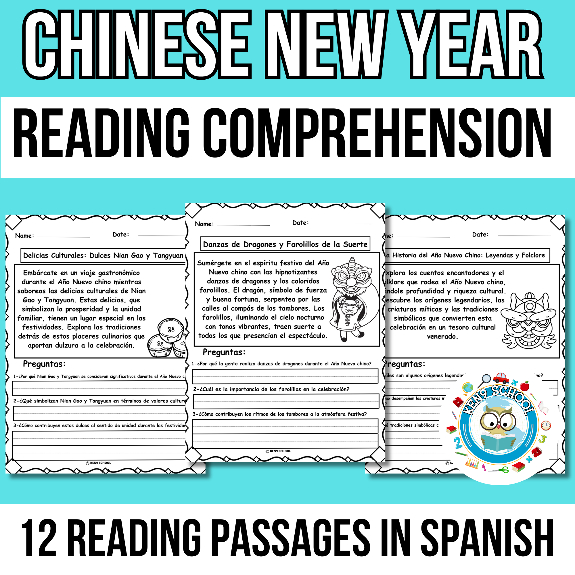 Chinese New Year Reading Comprehension Passages And Questions In Spanish Made By Teachers