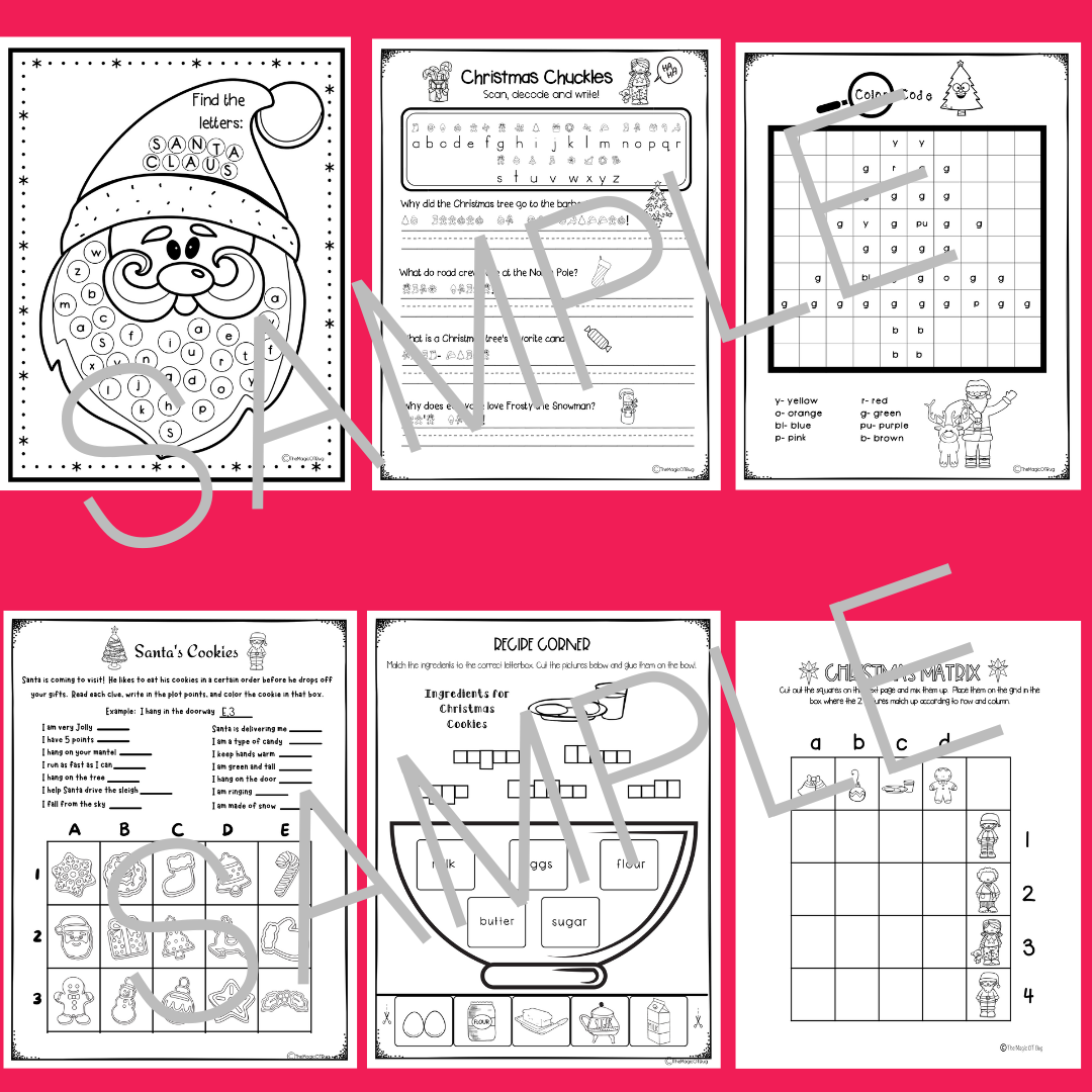 Christmas Activities Worksheets Crafts Occupational Therapy