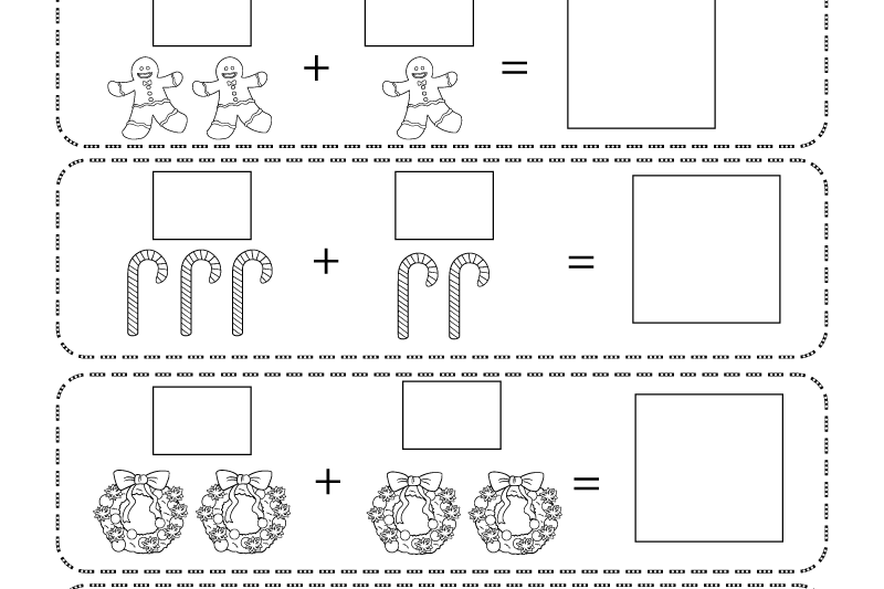 Free Math Christmas Worksheets For Kindergarten