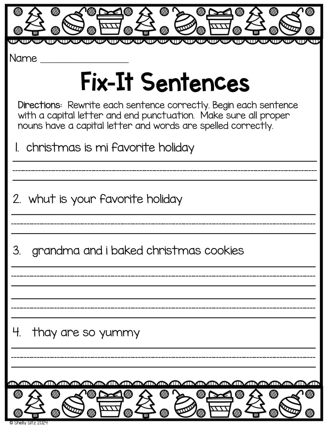 Free Printable 2nd Grade Sentence Worksheets