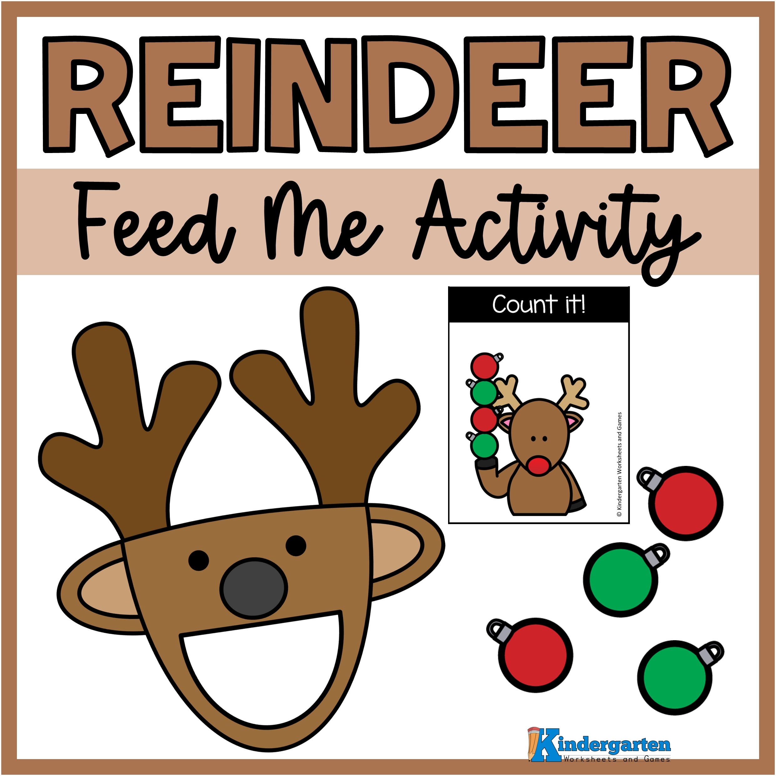 Christmas Math Game Feed The Reindeer For Preschoolers Freebie 