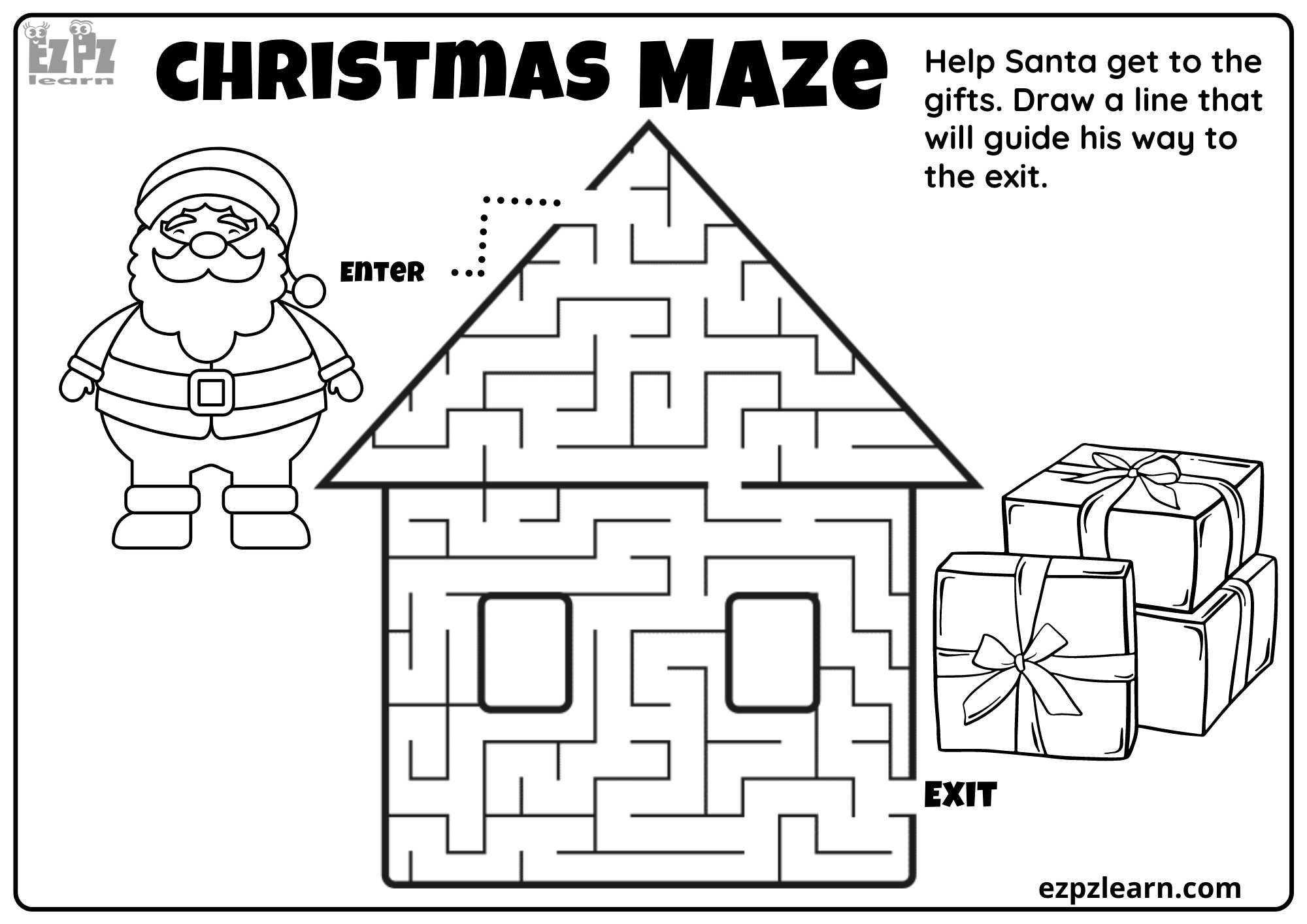 Christmas Maze 2 Ezpzlearn Christmas Maze 2 Ezpzlearn
