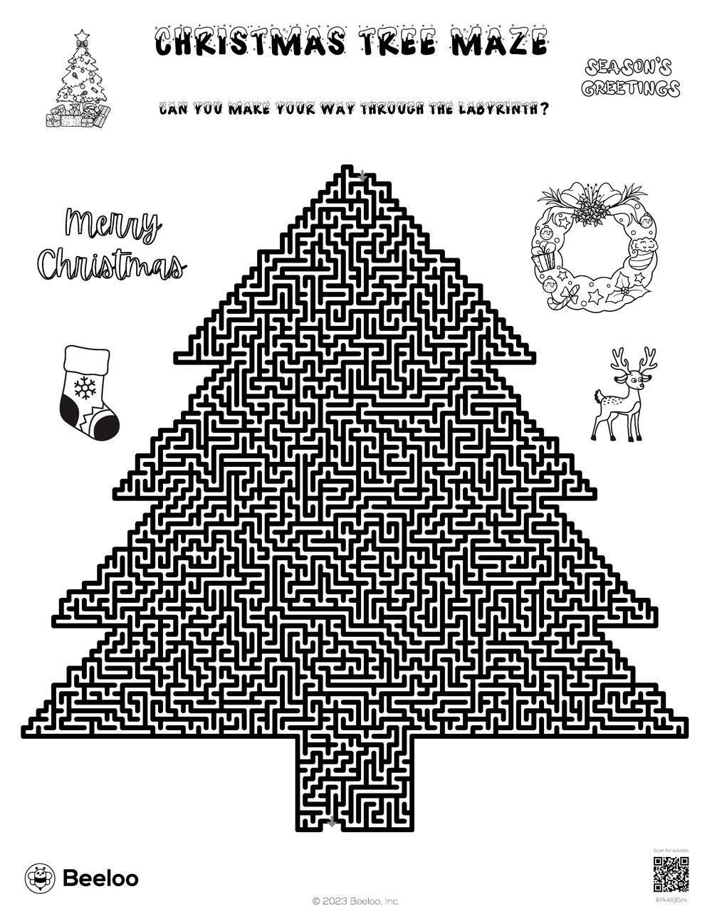 Christmas themed Mazes Beeloo Printable Crafts And Activities For Kids Christmas themed Mazes Beeloo Printable Crafts And Activities For Kids