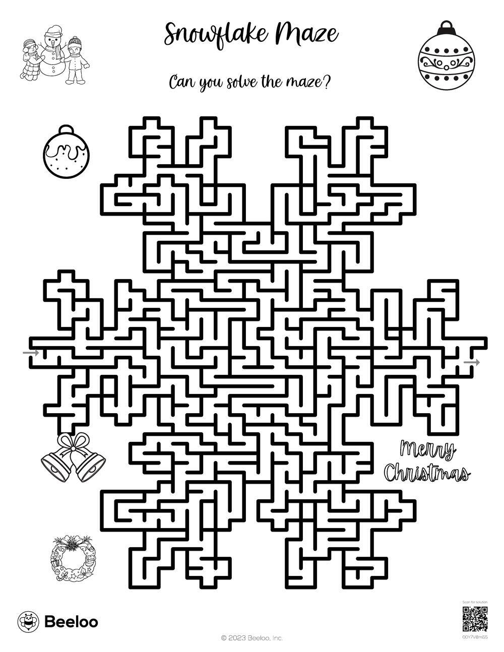 Christmas themed Mazes Beeloo Printable Crafts And Activities