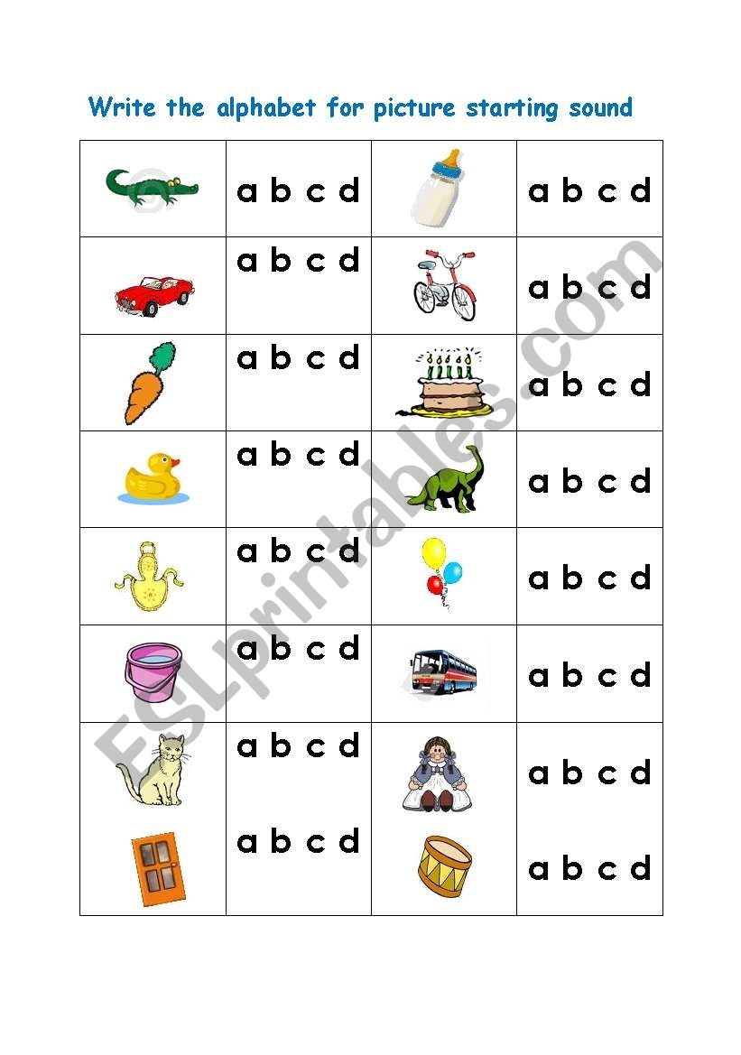 Circle The Correct Alphabet Part 1 A B C D ESL Worksheet By Barkha