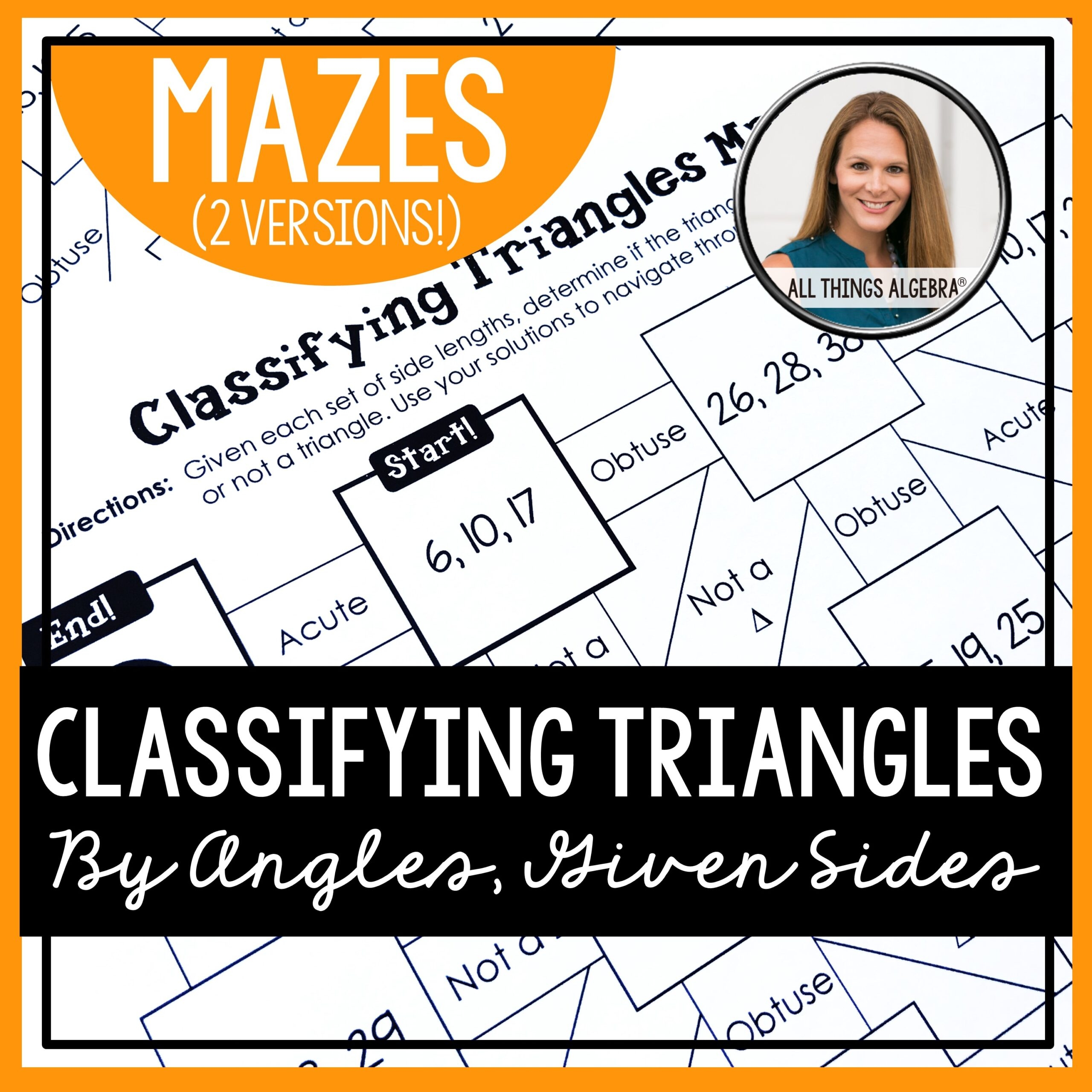 Classifying Triangles By Angles Given Sides Mazes