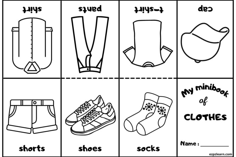 Printable Clothing Color Sheet For Preschoolers