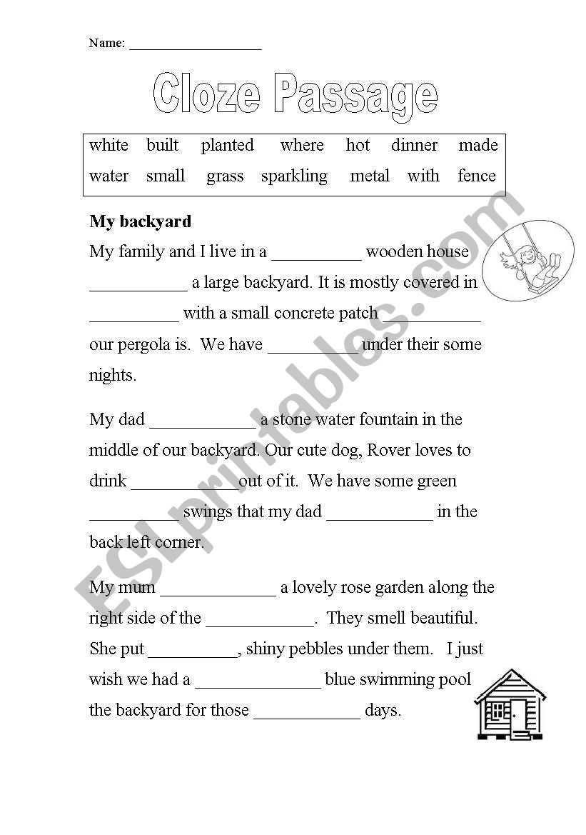Cloze Passage ESL Worksheet By Kristyjak Worksheets Library