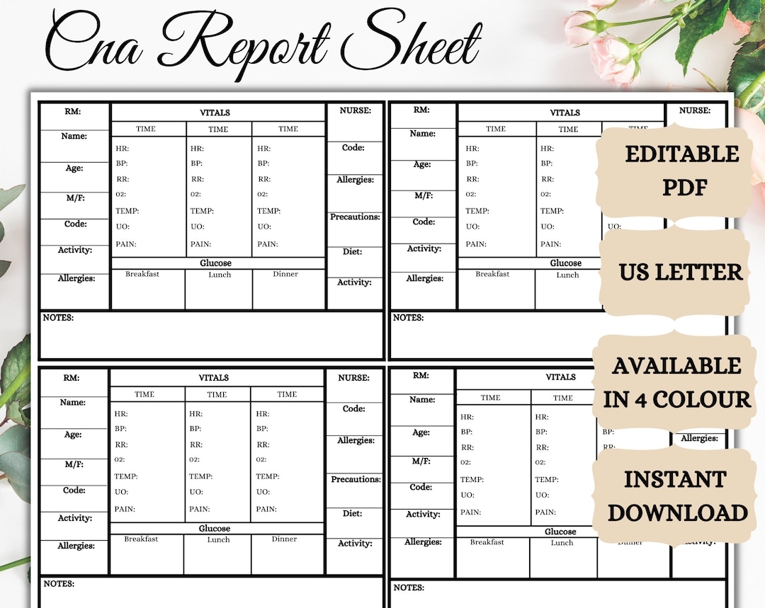 CNA Sheet Report Cna Template Printable U0026 Fully Editable Cna Flow Sheet Digital Download Vitals Log Etsy CNA Sheet Report Cna Template Printable U0026 Fully Editable Cna Flow Sheet Digital Download Vitals Log Etsy
