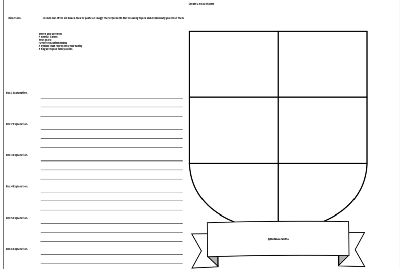 Coat Of Arms Worksheet Printable Free