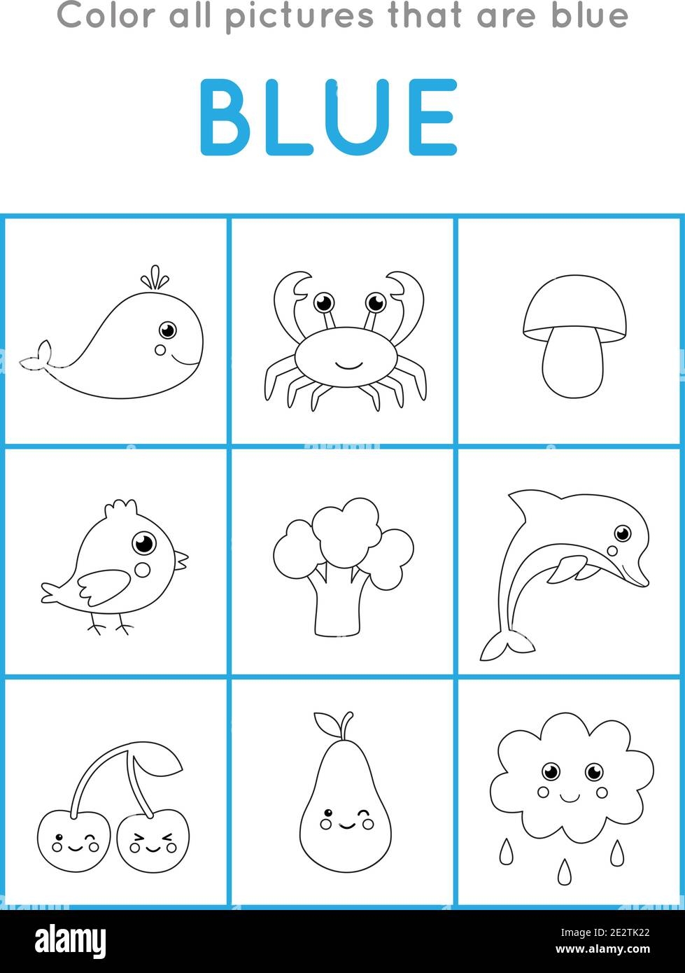 Color All Objects That Are Blue Color Educational Coloring Game For Kids Stock Vector Image U0026 Art Alamy Color All Objects That Are Blue Color Educational Coloring Game For Kids Stock Vector Image U0026 Art Alamy
