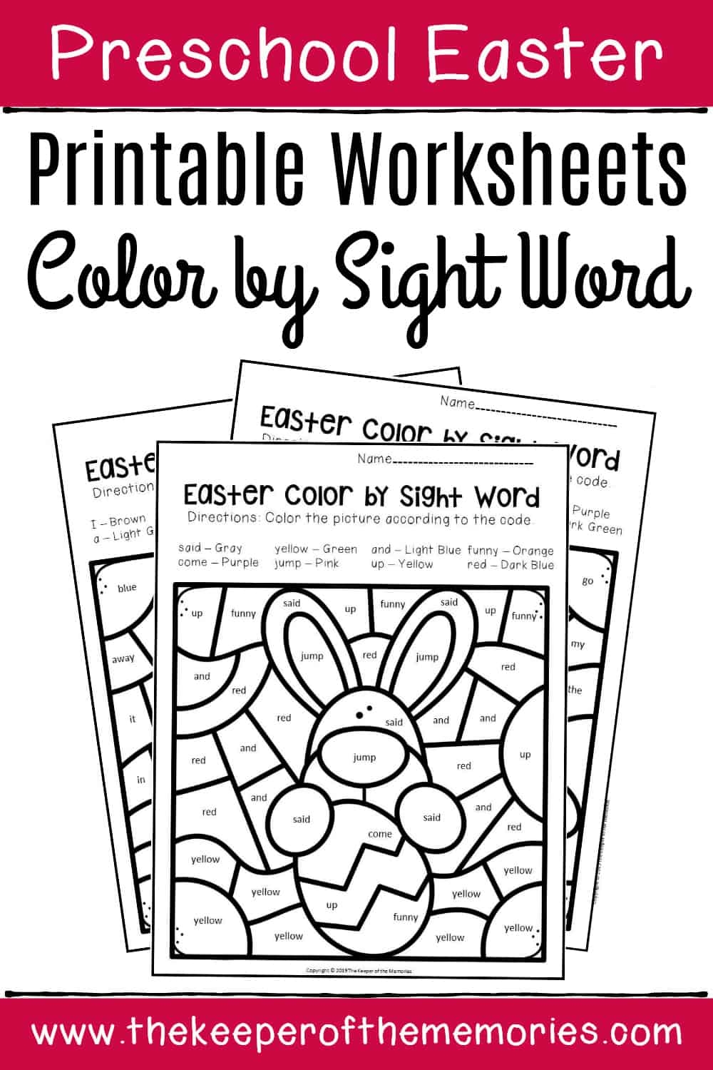 Color By Sight Word Easter Preschool Worksheets The Keeper Of The Memories Color By Sight Word Easter Preschool Worksheets The Keeper Of The Memories