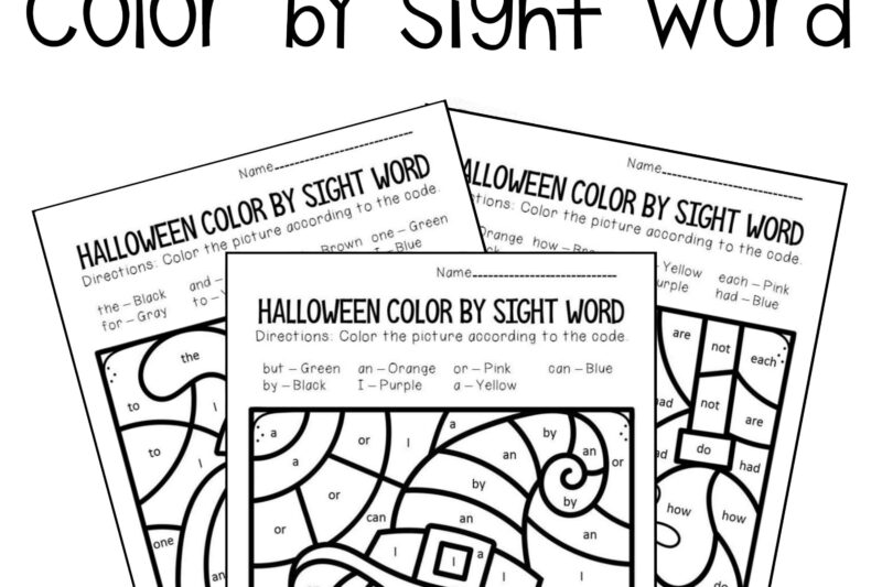 Free Printable Halloween Sight Word Worksheets