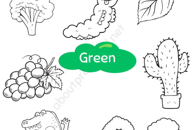 Free Printable Color Green Worksheets