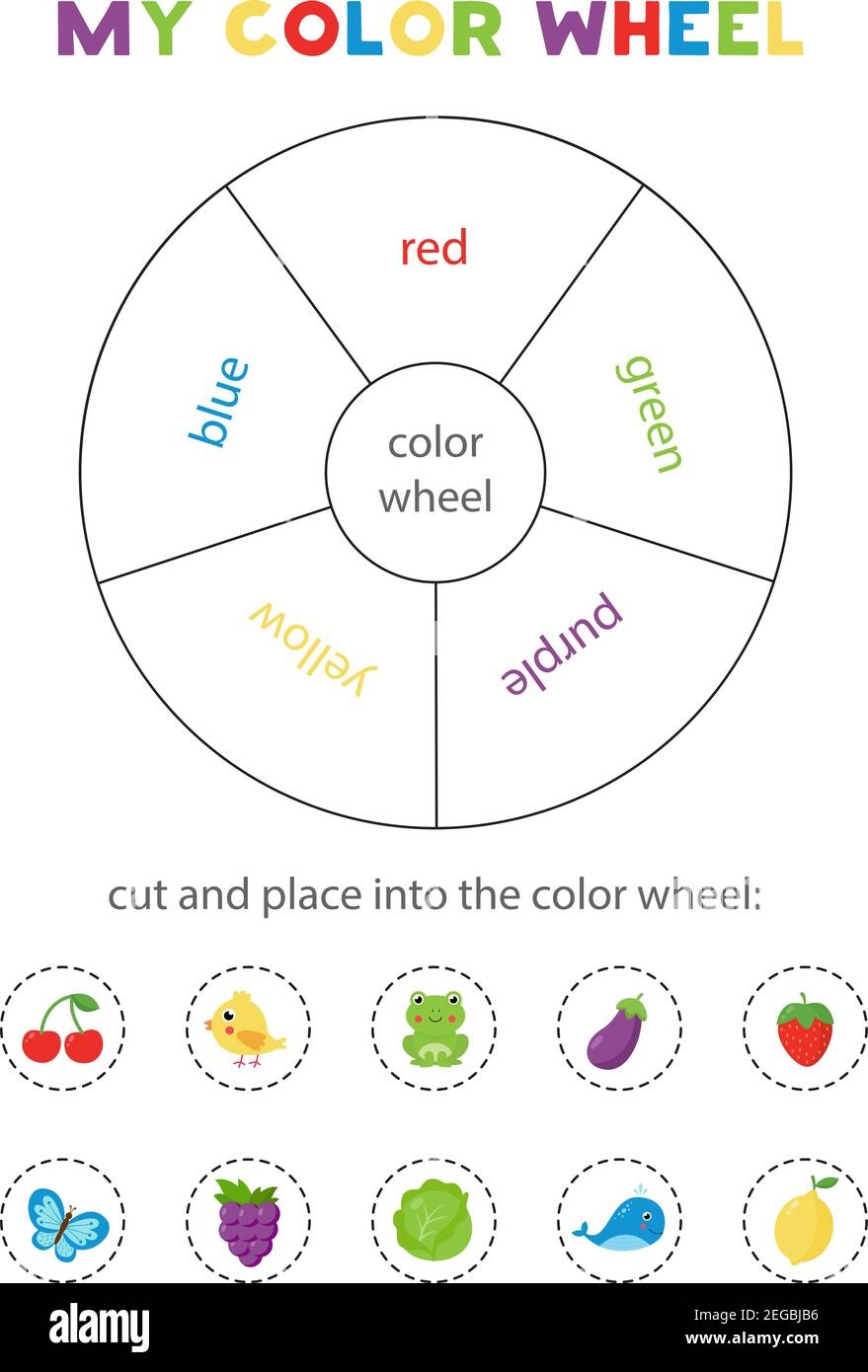 Color Wheel For Kids Learning Colors Game Printable Worksheet For Preschool Stock Vector Image U0026 Art Alamy Color Wheel For Kids Learning Colors Game Printable Worksheet For Preschool Stock Vector Image U0026 Art Alamy