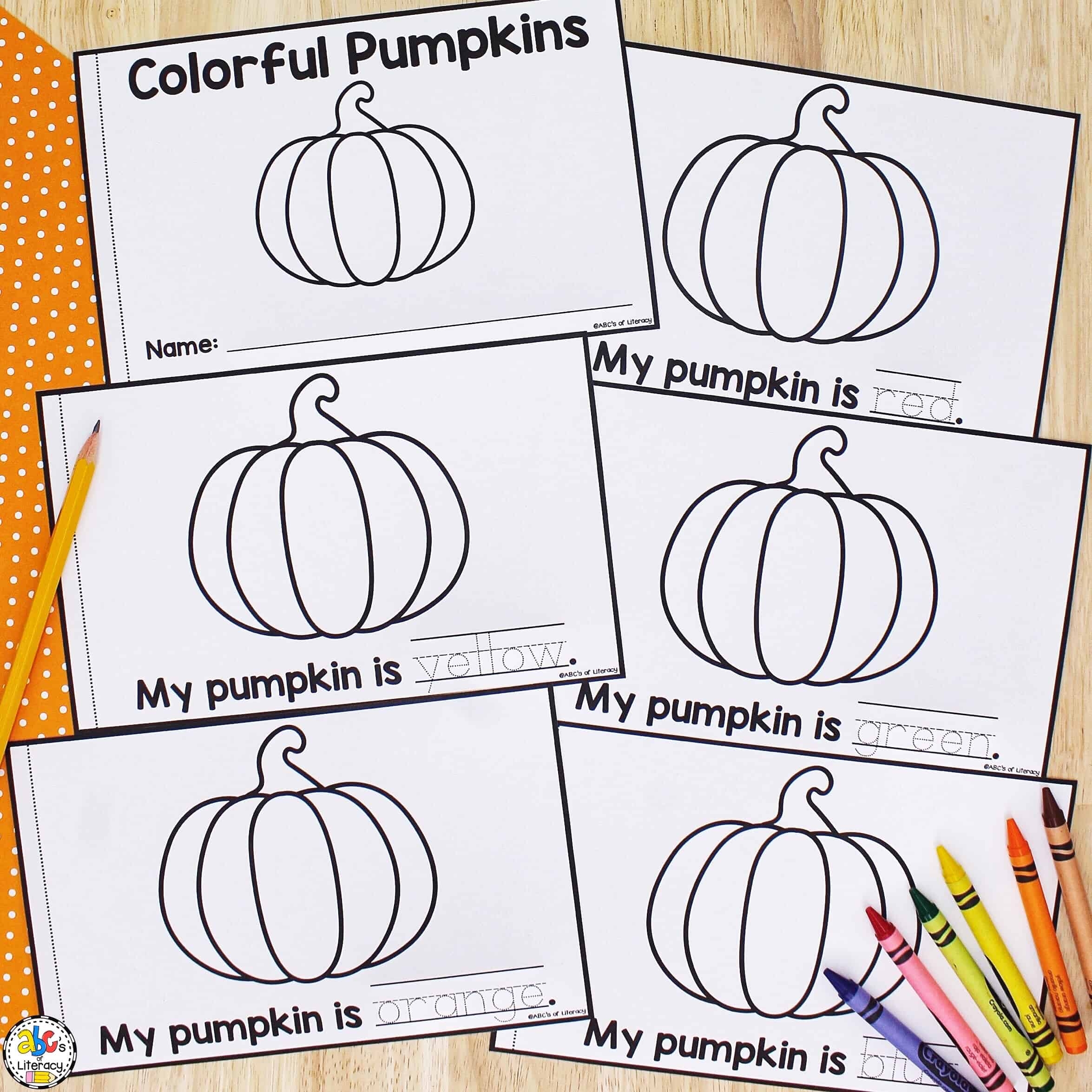 Color Words Pumpkin Book Free Printable Book For Kids