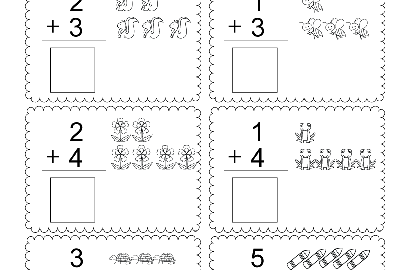 Addition Free Worksheets For Kindergarten