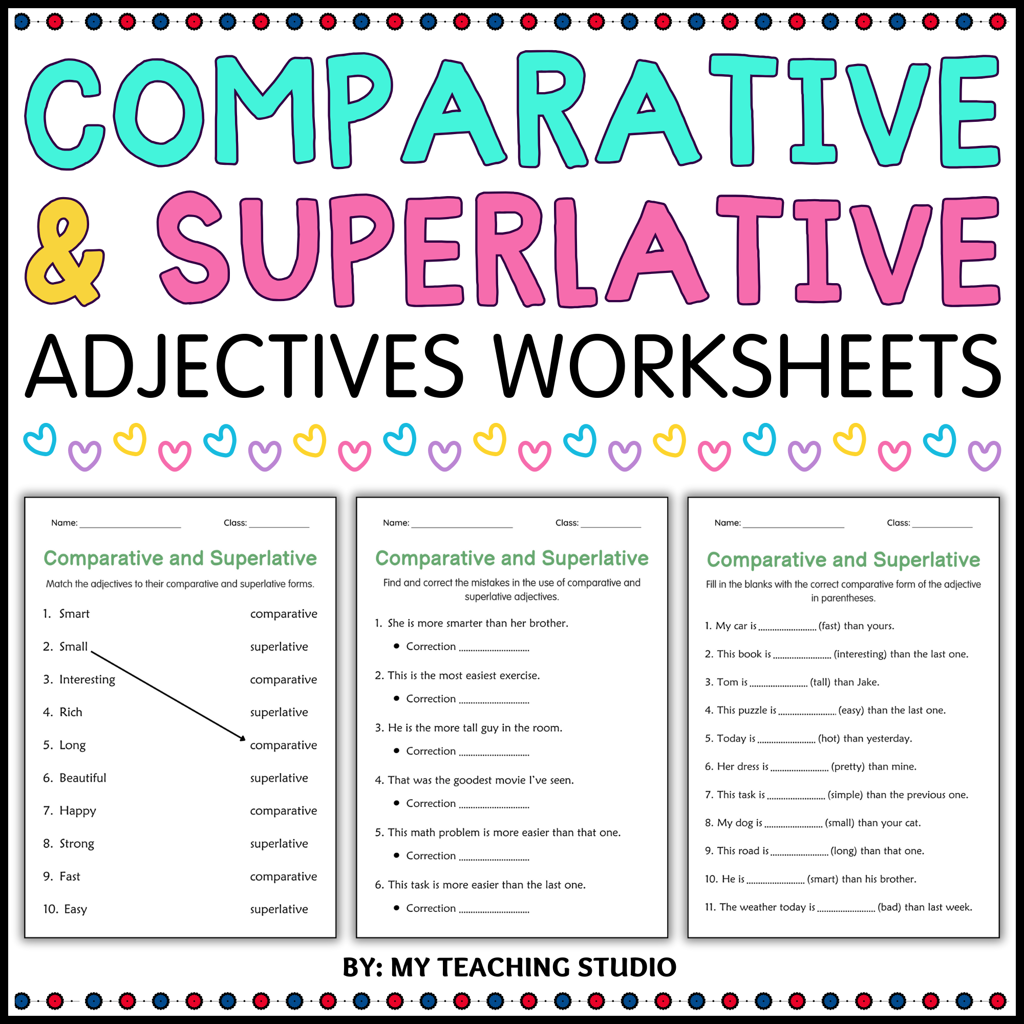 Free Printable Worksheets Comparatives And Superlatives