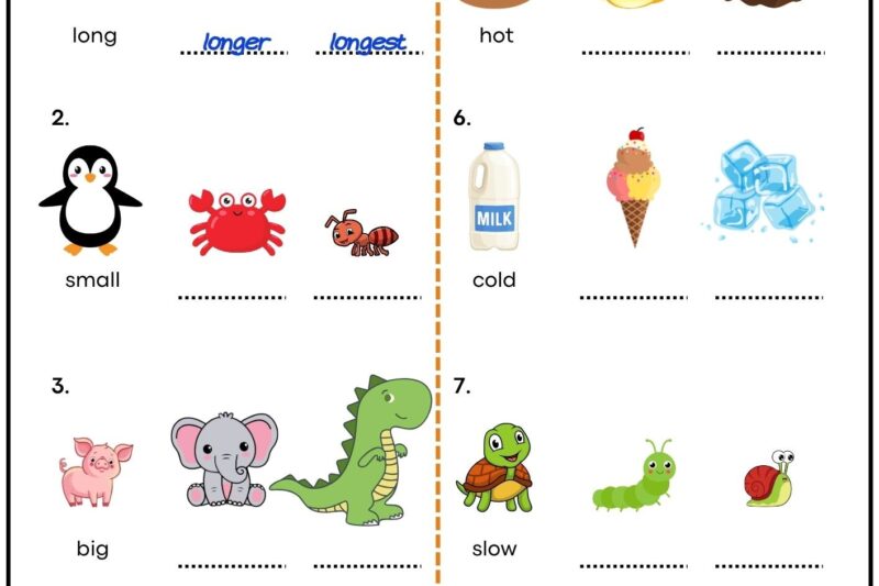 Free Printable Comparative And Superlative Worksheets