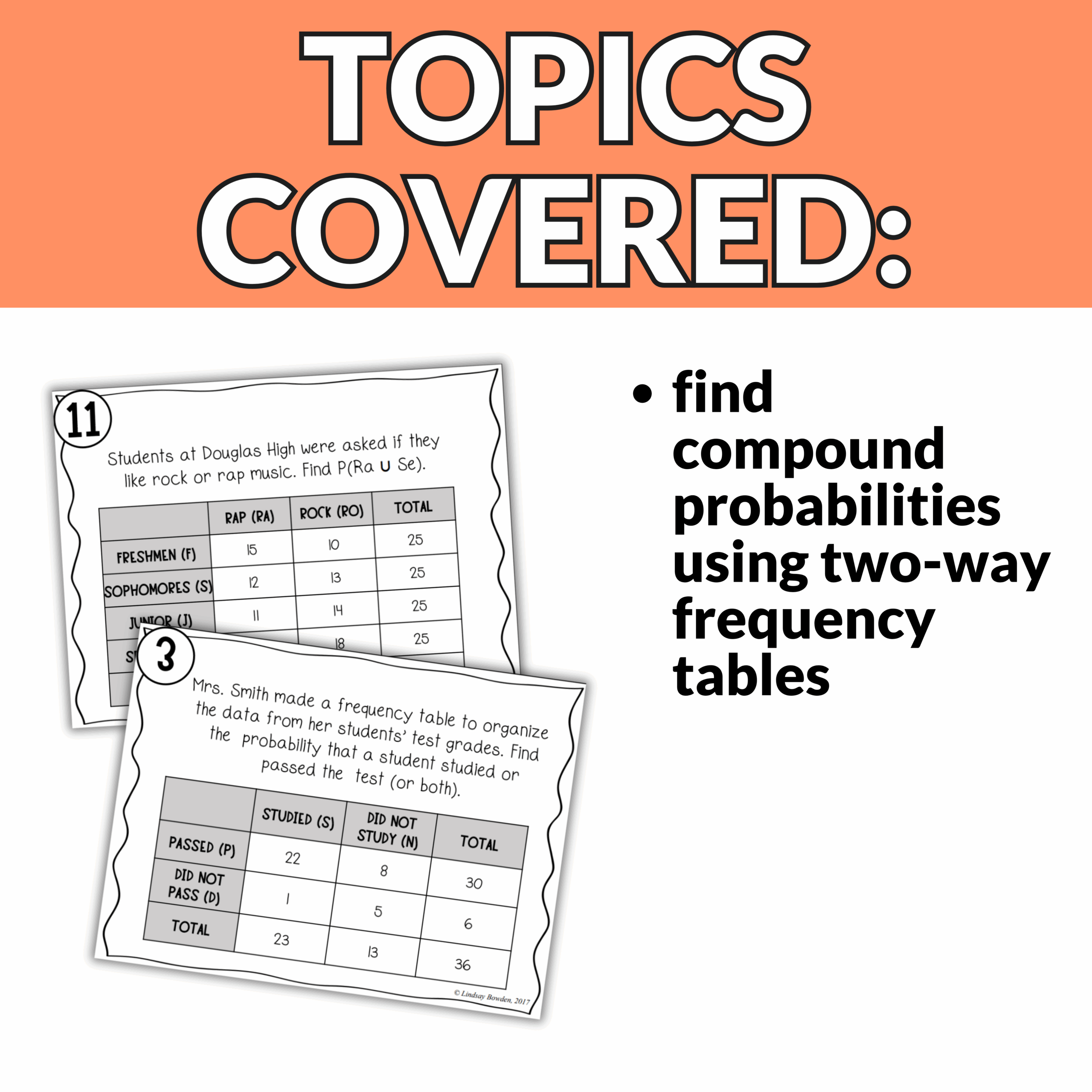 Compound Probability Task Cards Lindsay Bowden Compound Probability Task Cards Lindsay Bowden