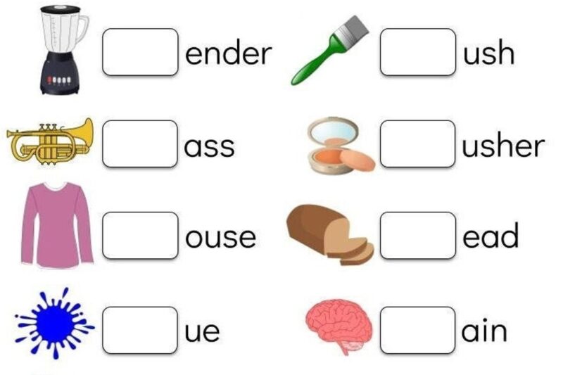 Blending Words Kindergarten Worksheets