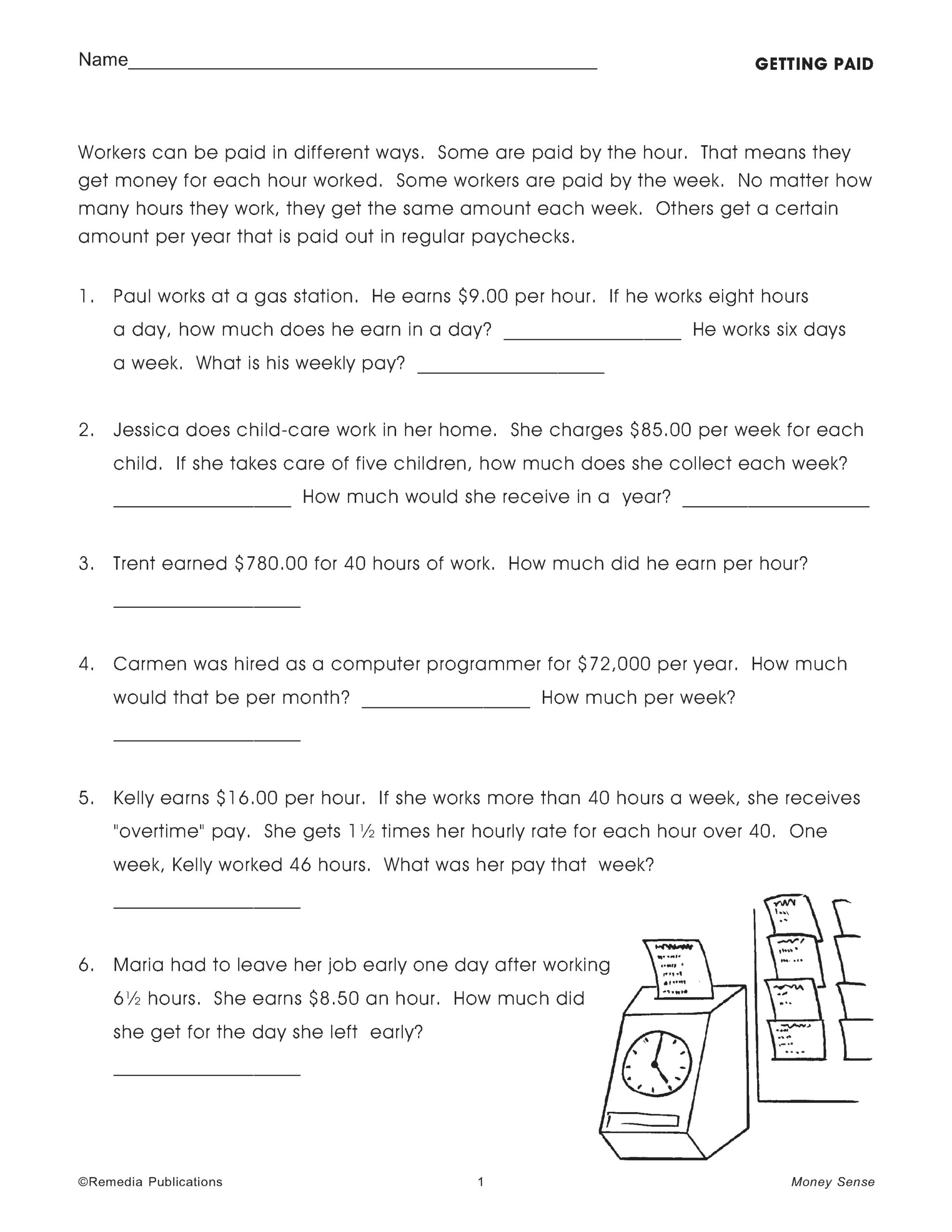 CONSUMER MATH Money Sense 170 Life Skills Math Word Problems CONSUMER MATH Money Sense 170 Life Skills Math Word Problems