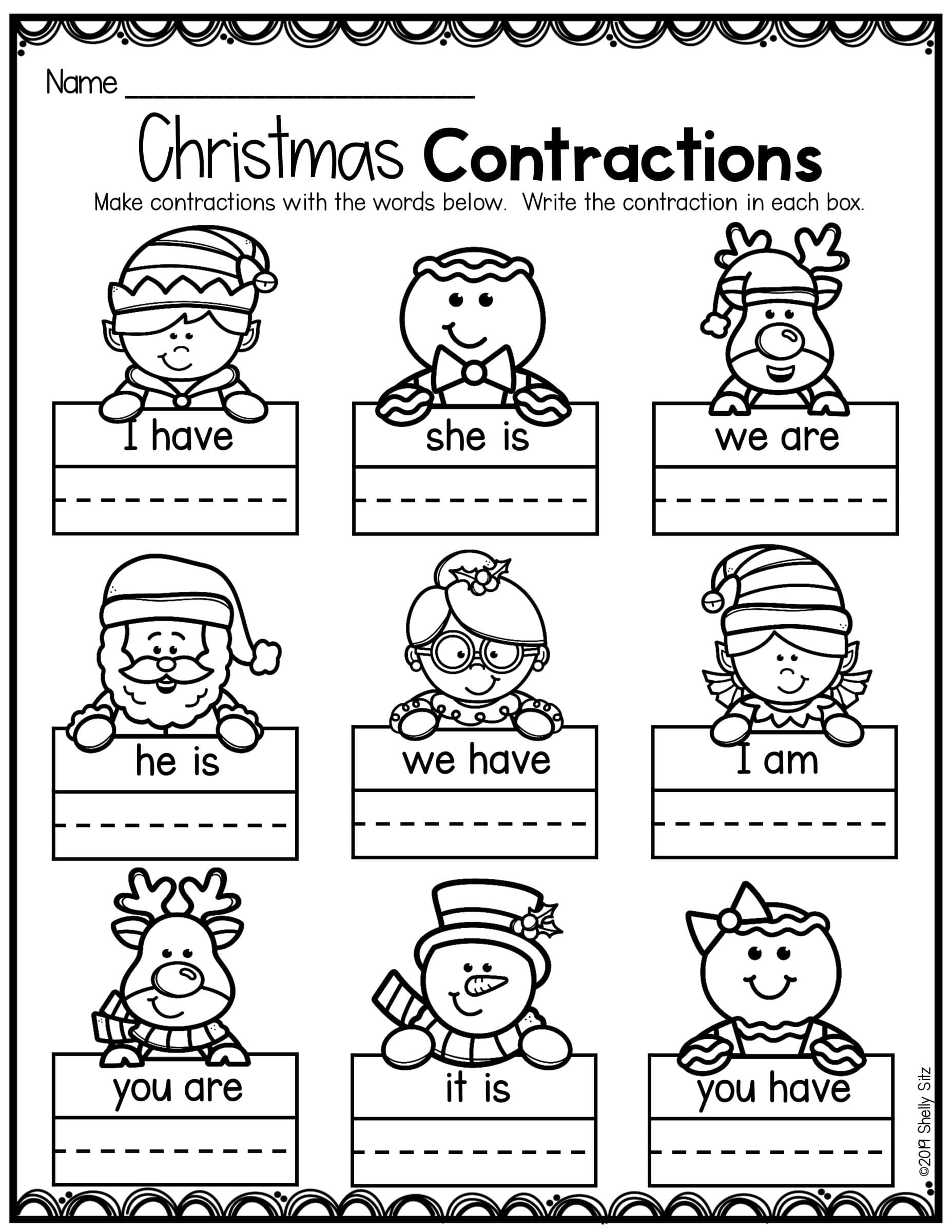Contractions Worksheet Second Grade Teaching Blog