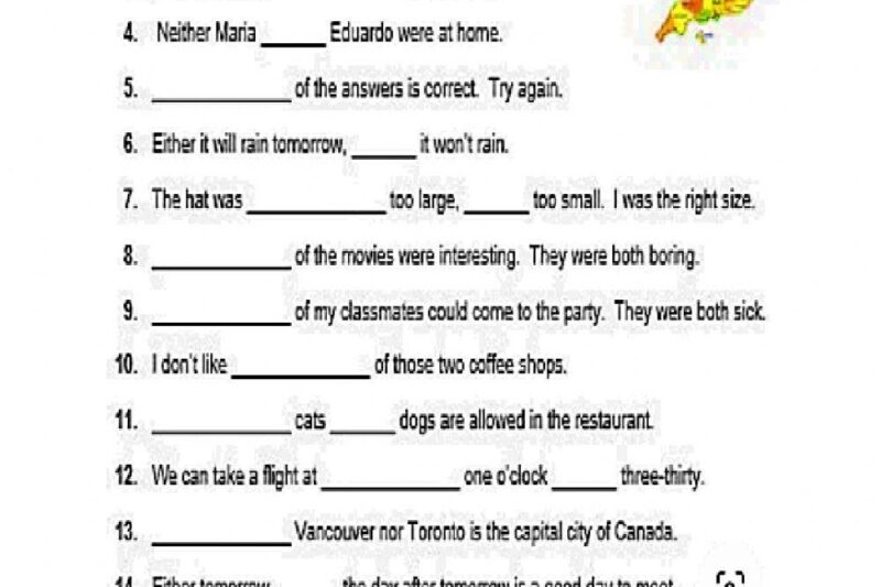 Free Printable Correlative Conjunctions Worksheets