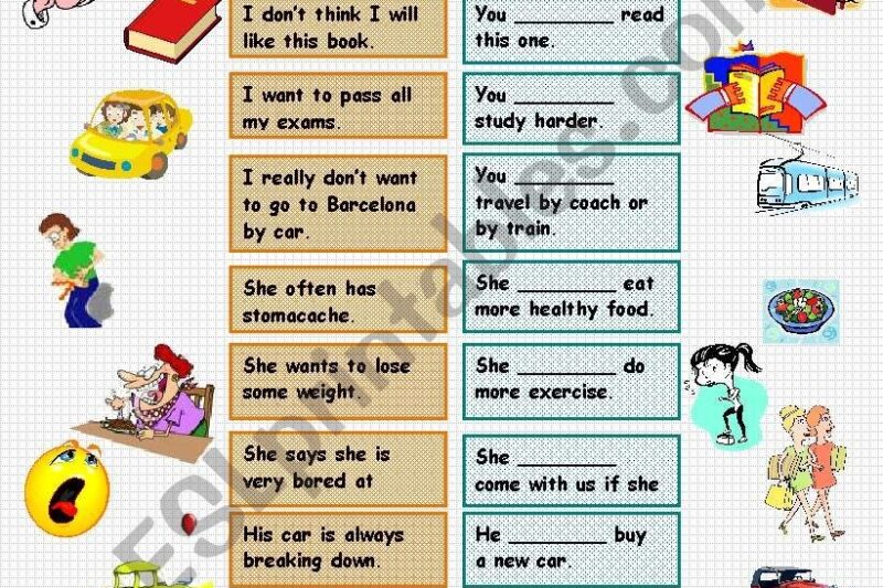 Worksheets Using Should Esl Free Printable