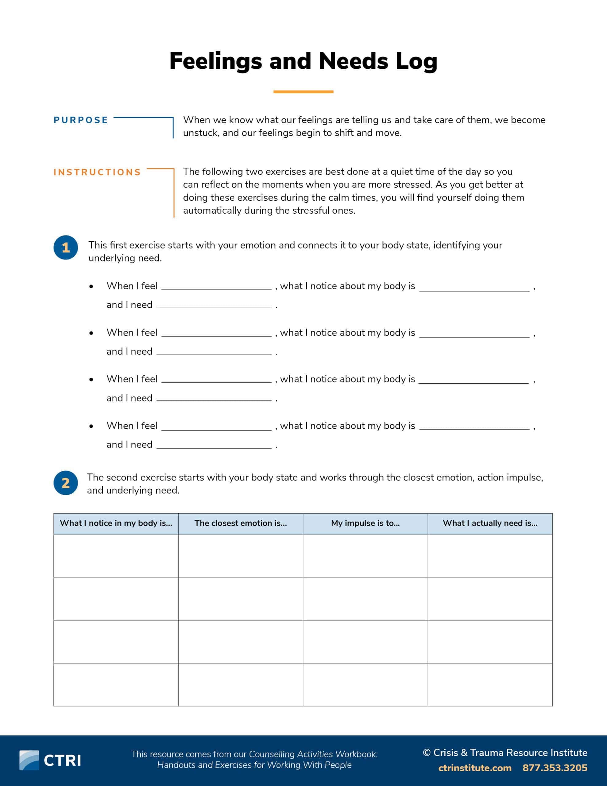 Counselling Activities Workbook Free Printable Resources Crisis U0026 Trauma Resource Institute Counselling Activities Workbook Free Printable Resources Crisis U0026 Trauma Resource Institute