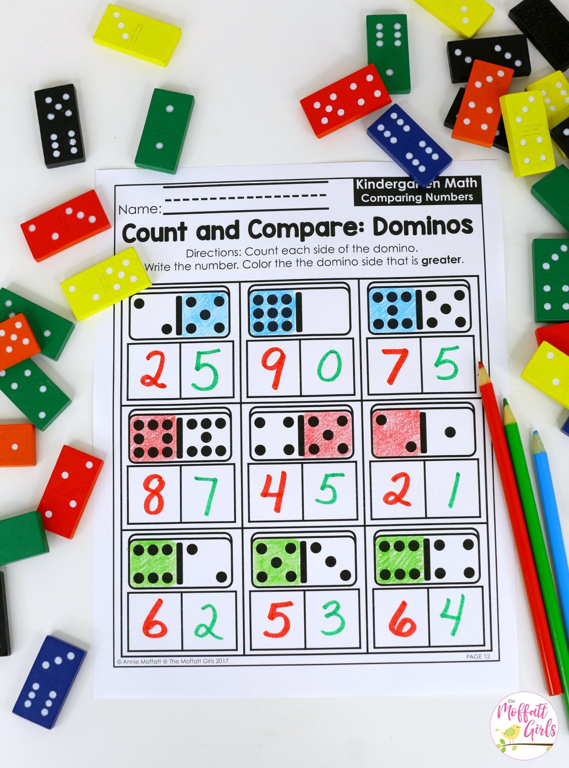 Count And Compare Dominos