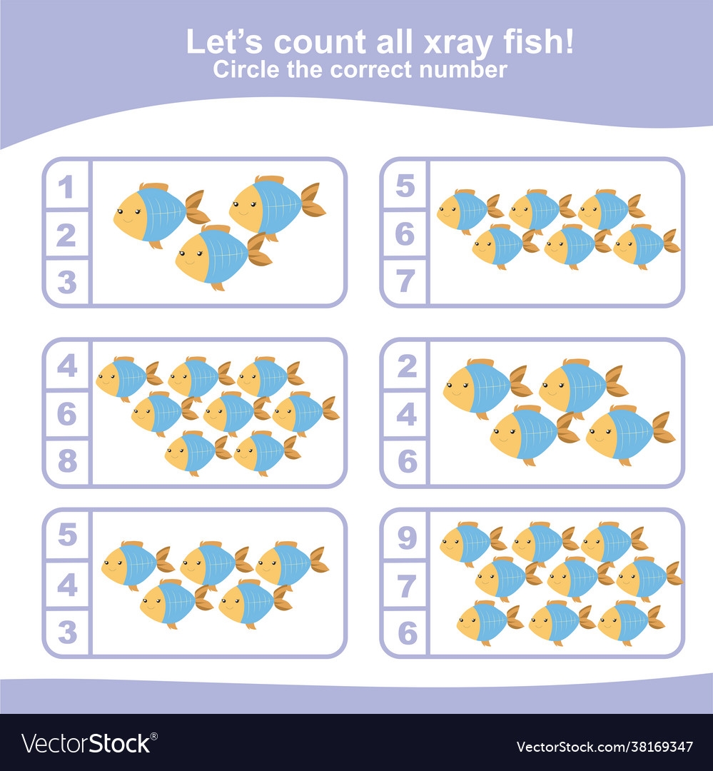 Counting All Xray Fish Game For Preschool Children