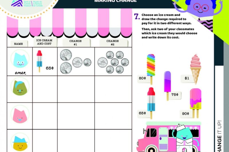 Free Printable Making Change Worksheets