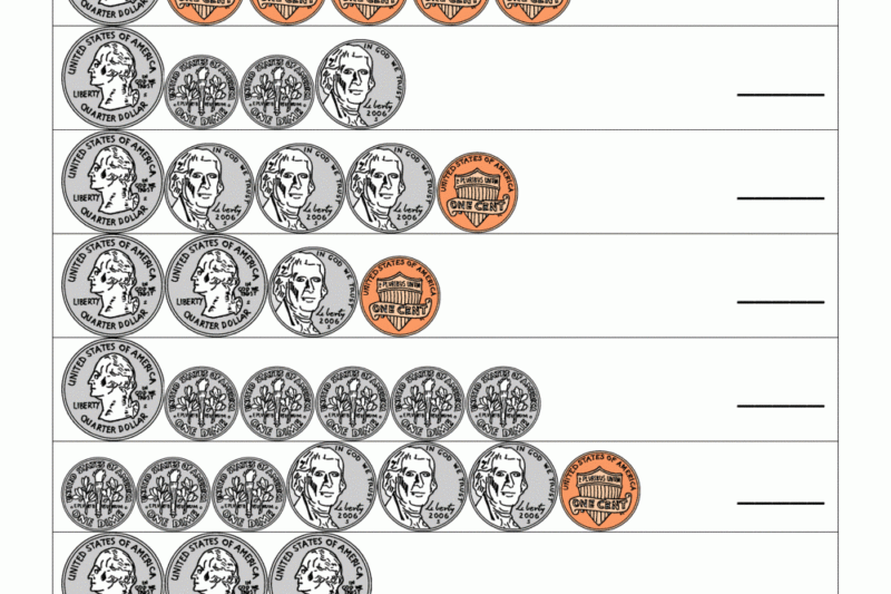 Free Printable Coin Worksheets Pdf