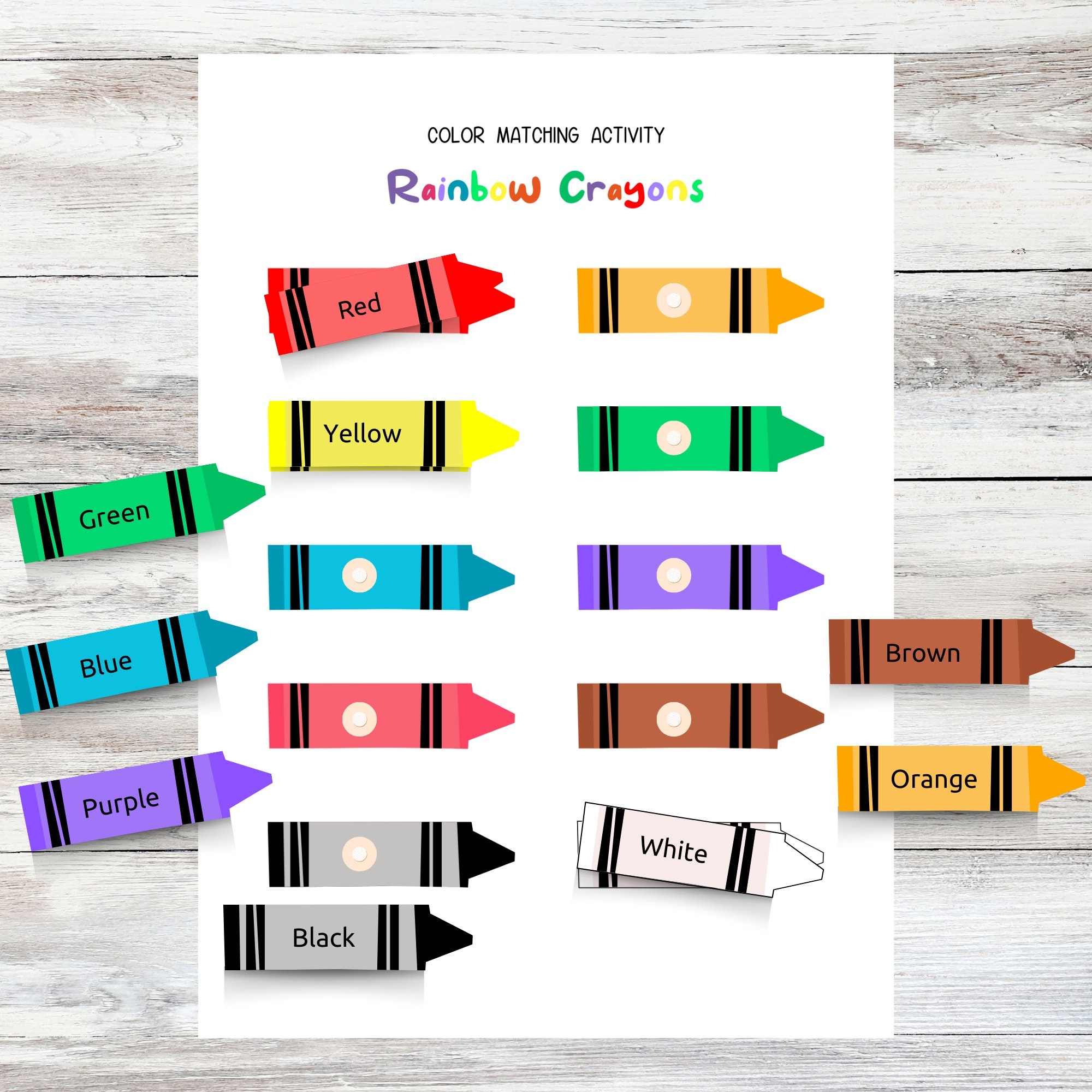 Crayons Color Matching Activity For Kids Toddler Educational Crayons Color Matching Activity For Kids Toddler Educational