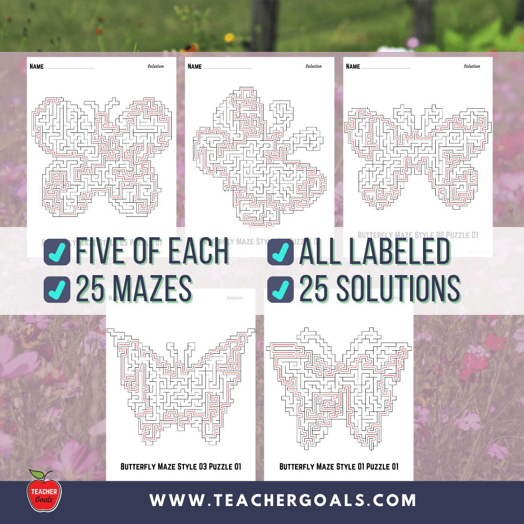 Crazy Butterfly Mazes For All Ages Kid s Worksheets Volume 1