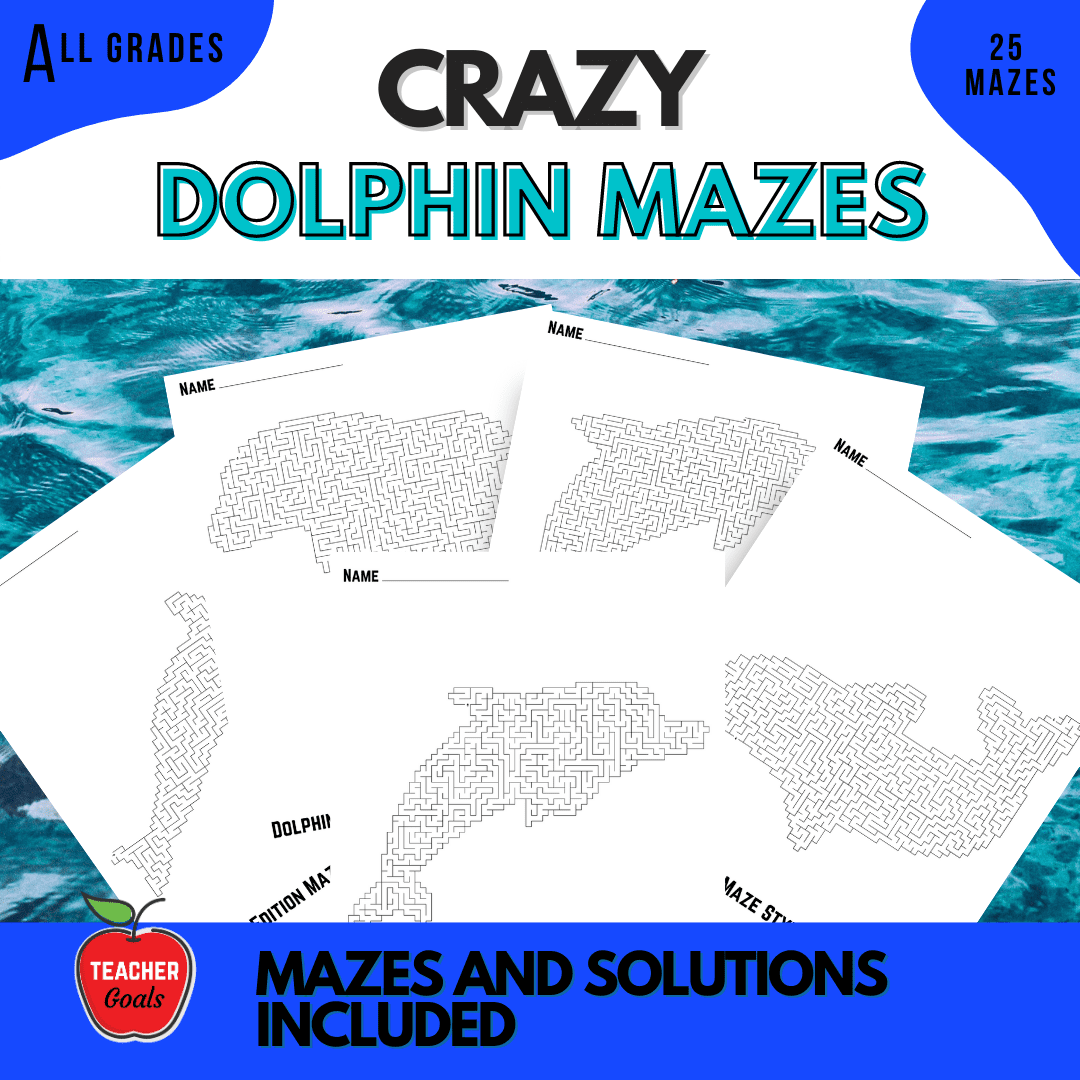 Crazy Dolphin Mazes For All Ages Under The Sea Worksheets