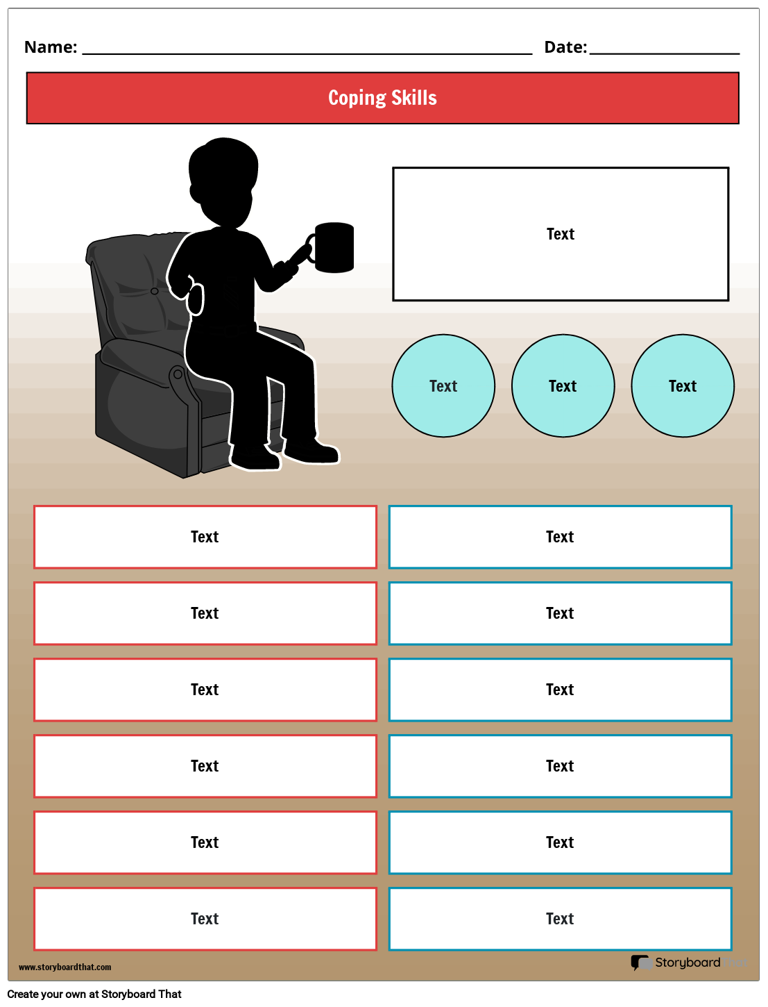 Create Free Coping Skills Worksheets By StoryboardThat