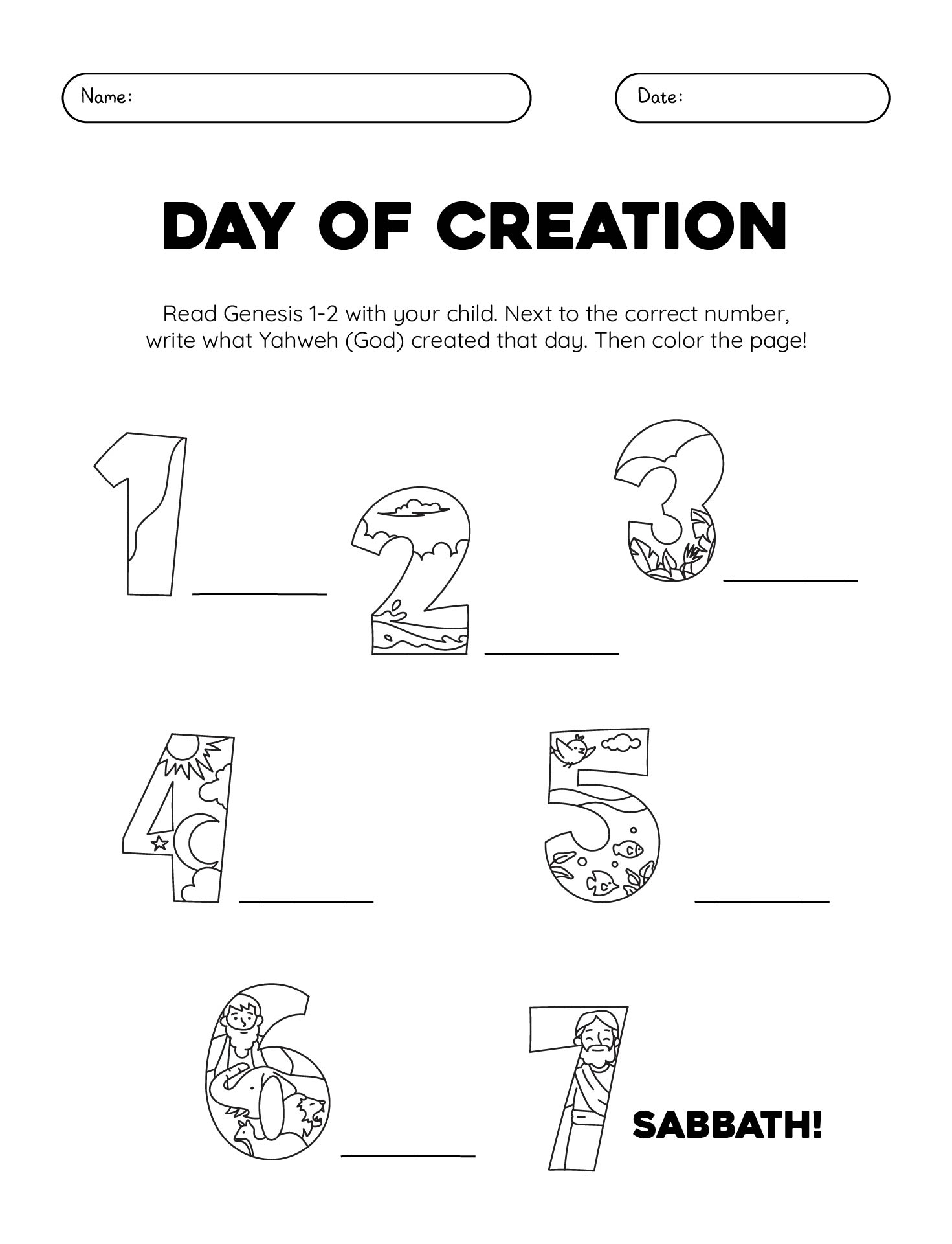Creation Bible Lesson Worksheets 10 Free PDF Printables Printablee