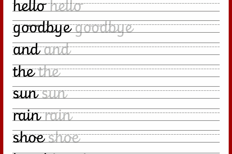 Cursive Worksheets Printable Free