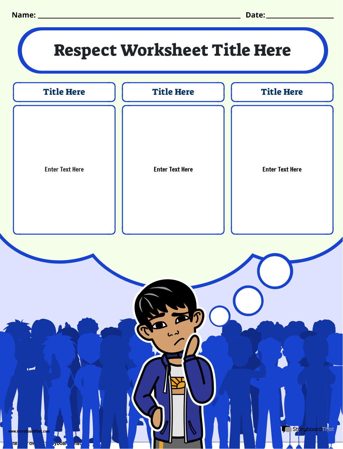 Custom Respect Worksheets Templates StoryboardThat