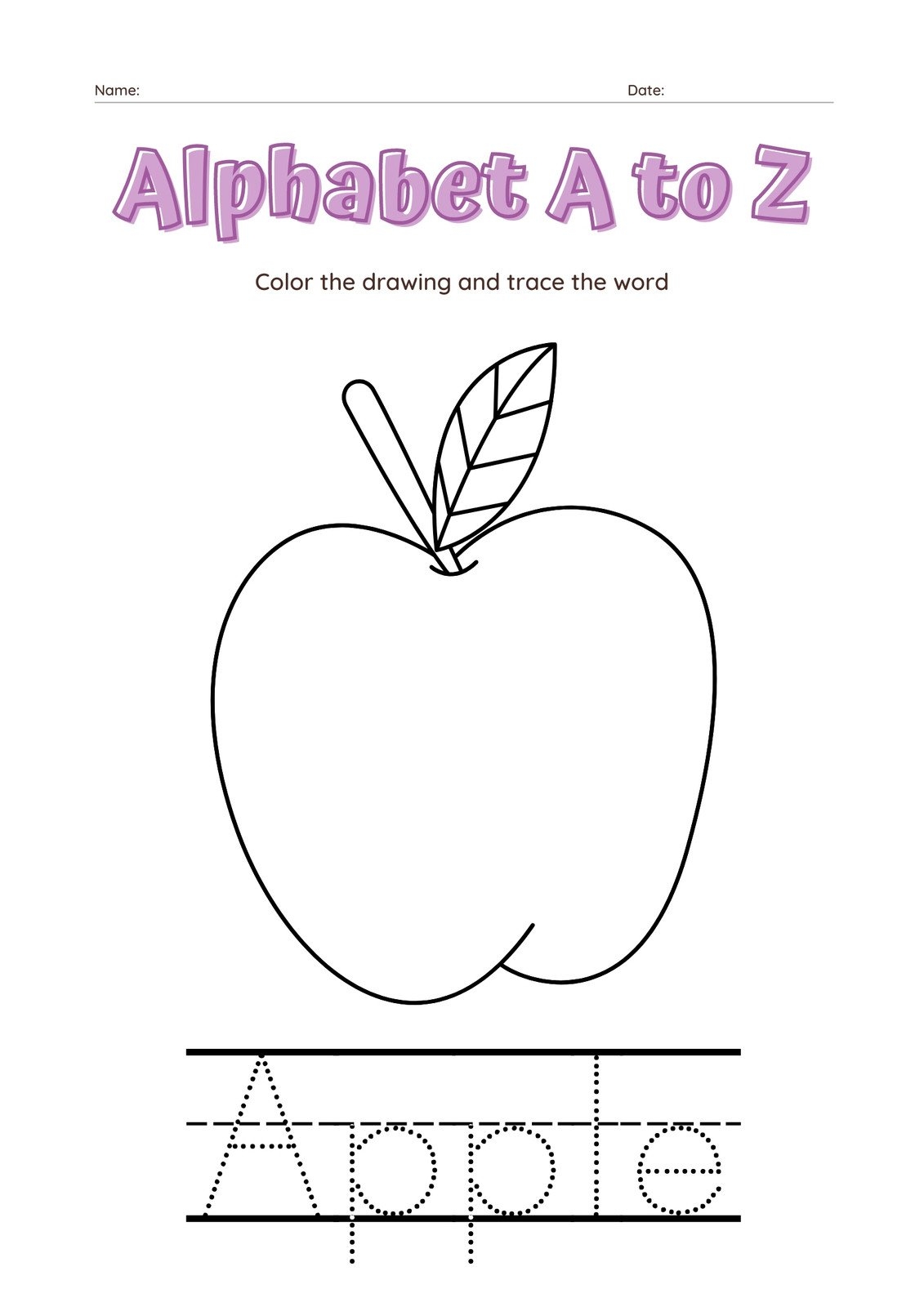 Alphabet Letters A To Z Worksheets