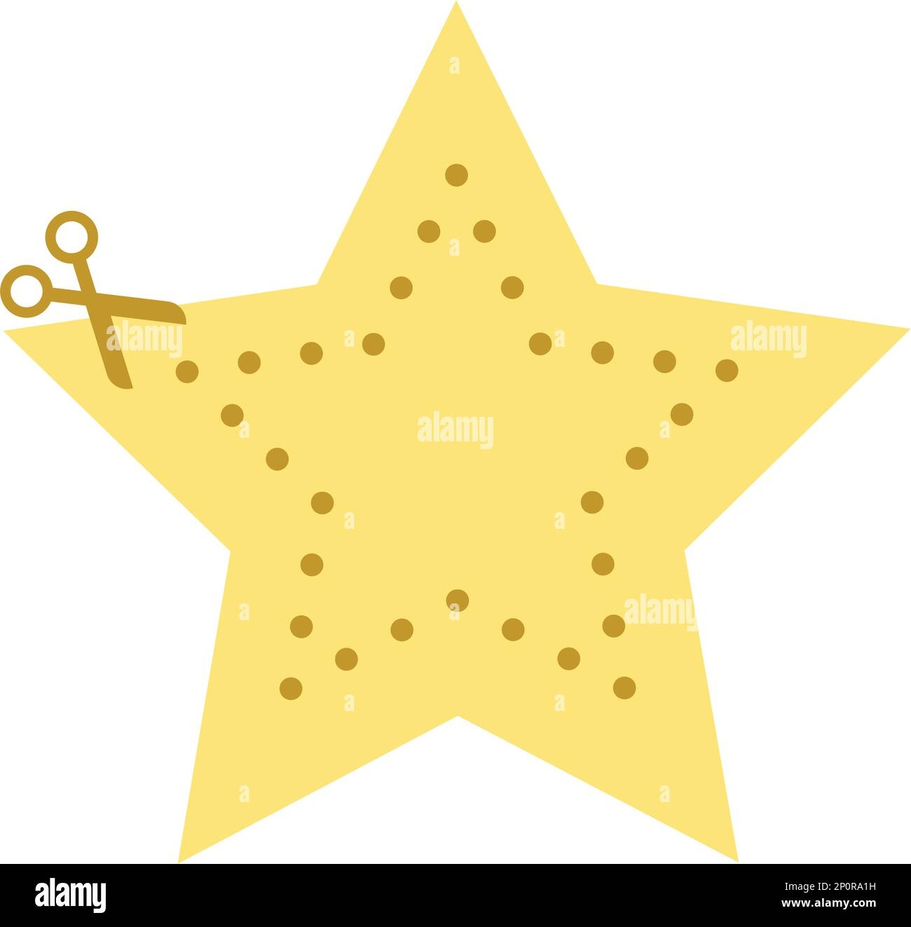 Cutting Practice Activites Star Shape Symbol Element For Preschool 
