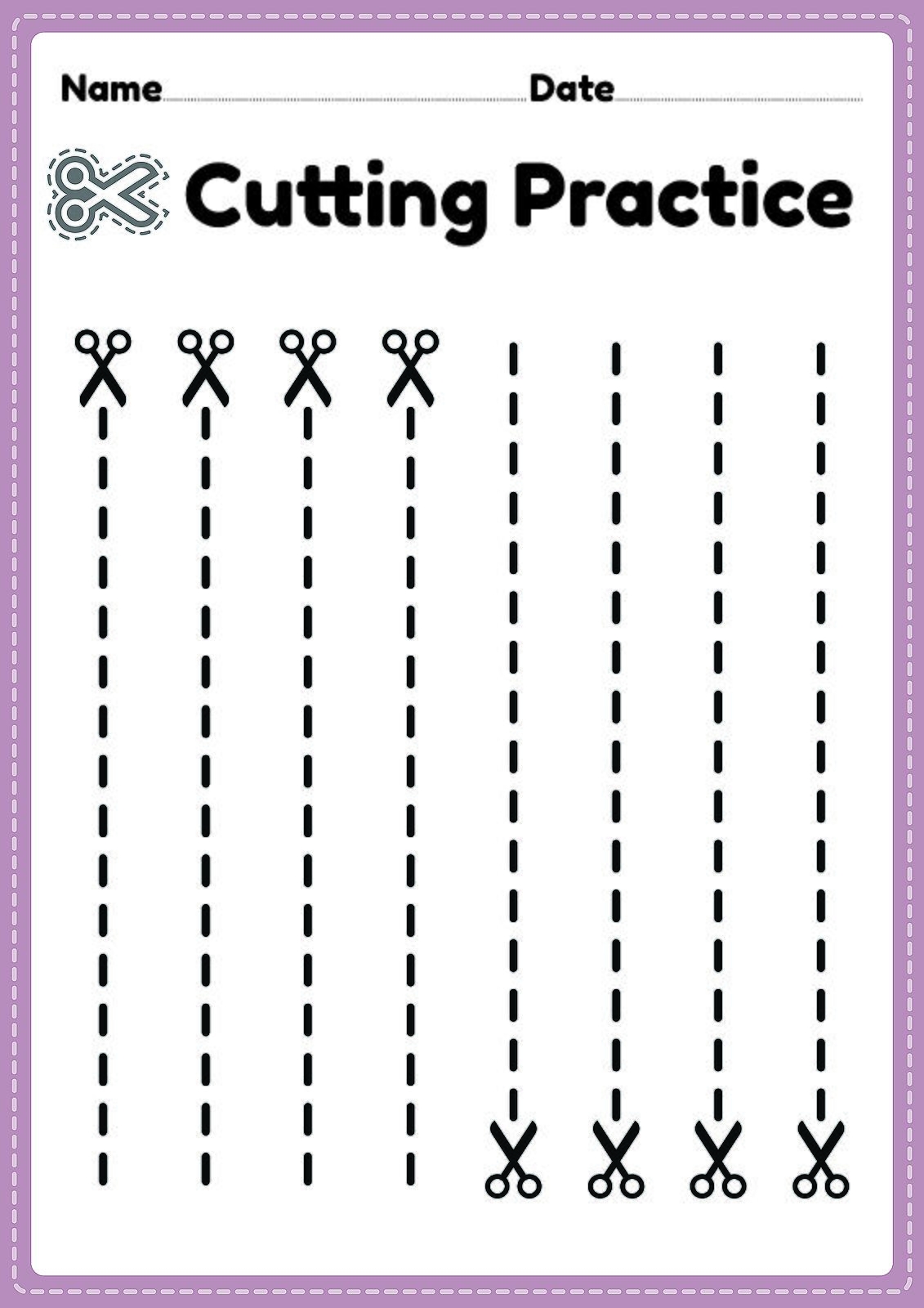 Cutting Practice Worksheets For Kids Free Printable Activity
