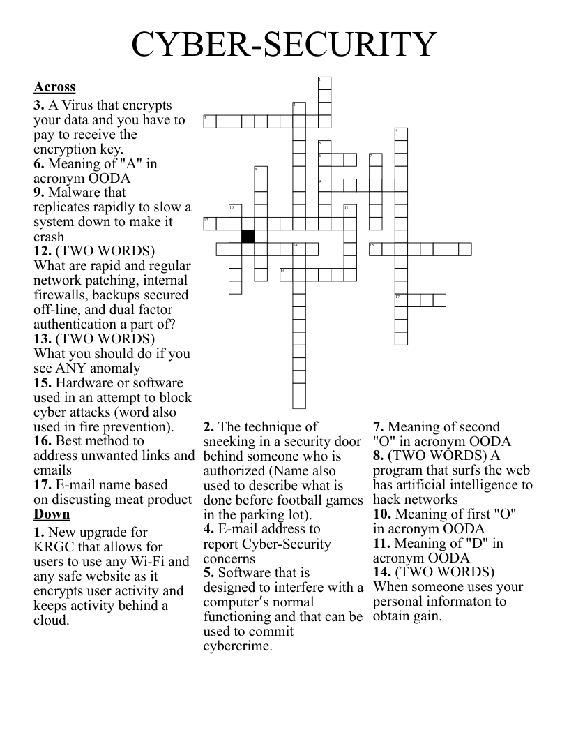 Cyber Security Word Search WordMint